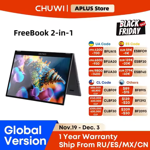 CHUWI FreeBook Tablet Notebook 2-in-1 Intel N150 13.5'' FHD Touch Screen 16GB LPDDR5 RAM 512GB SSD W