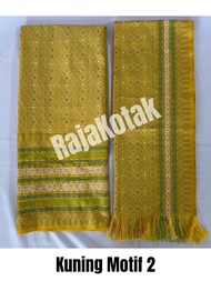 Set kain songket dan selendang Warna Kuning kain songket Thailand//kain songket murah// kain songket