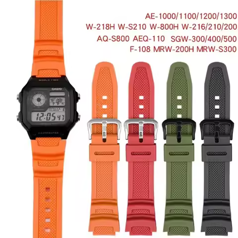 Rubber Strap for Casio AE-1000W 1200 AQ-S810W/S800W SGW-400H/500H/800H W-735H 216H AEQ-110W Men Sili