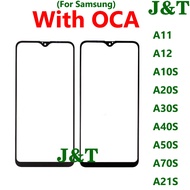 Front Outer Screen Touch Panel Outer Glass Lens For Samsung Galaxy A11 A12 A10S A20S A21S A30S A50S A70S A40S LCD Screen Glass +OCA