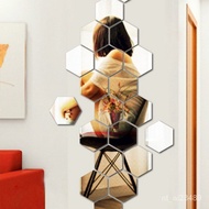 Same Style Hexagonal Mirror Acrylic Full-Length Mirror Surface Three-Dimensional Wall Sticker Living Room Entranc