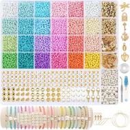3mm Glass Seed Beads Craft Beads Kit and Letter Alphabet Beads for Friendship Bracelets Jewelry Maki