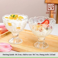Set of 2 GOSU Tall Glass Ice Cream Cups 245ml - Luxury Ice Cream and Dessert Cups