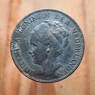 Koin Perak Kuno 1 Gulden Wilhelmina tahun 1929 - W333