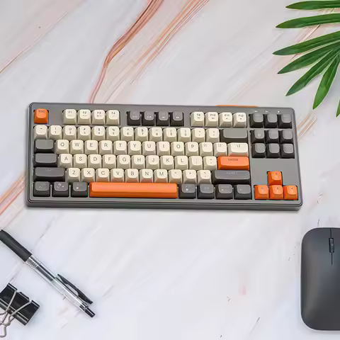 Bluetooth-Compatible Hot-Swappable Keyboard 87 Keys Backlight Gamer Keyboard Silent Silent Touch Key