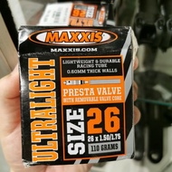 Maxxis 26x1 Inner Tube. 5/1.75 ultra Light presta 25mm