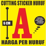 Cutting sticker letter T 6 cm (per letter)