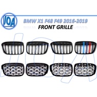 [Shopee Choice] BMW X1 F48 F49 2016-2019 Front Grille Kidney Grilles Glossy Black Diamond Meteor M S