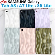 For SAMSUNG Galaxy Tab A9 A9+ A8 A7 Lite S6 Lite Fashion 3D Water Ripple Case Soft Silicone Shockproof TPU Cover 10.5-inch SM-X205 X200 X207 8.7" T220 T225 10.4 P610 P619 X215 X115