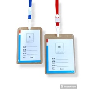 AS888 - 1 Set of Plastic Name Cards + Strap Name Set/ Id CardTAG
