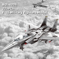 223PCS F-15 Military Fighters Model Bricks Combat Aircraft Building Blocks Toy War Plane Jet Model C