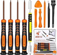 JOREST Repair Kit for xbox one/360/X PS4 PS3 PS5, 25pcs kit with PH0 and T6 T8 T10 Torx Security Screwdriver, Crowbars, Tweezers, Brush, Cleaning Tool for Controller and Console