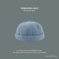 Melon Skin Hat Women's Plush Yuppie Hat American Style Cold Hat Retro Brimless Hat Men's Hip-Hop Tre