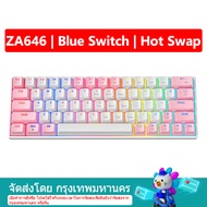 【จัดส่งภายใน 3 วัน】 ZIFRIEND KA646 63คีย์คีย์บอร์ดแบบกลไกคีย์บอร์ดสำหรับเล่นเกมแบบมีสาย Backlit Hot-