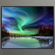 [miaon.my] Acrylic Paint by Numbers Kit Aurora Borealis Canvas 16x20 Adults No Frame