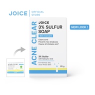 JOICE Acne Clear 3% Sulfur Soap 85g. สบู่สิวผิวกาย หลัง อก ก้น