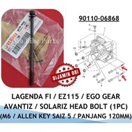 2PCS ORIGINAL BOLT BLOCK TIANG BATANG HEAD SRL115 FI EZ115 FI EGO GEAR FI SOLARIZ AVANTIZ