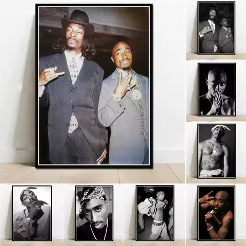 Snoop Dogg & Tupac 2PAC Rapper Music Star Album Poster Prints Wall Art Canvas Painting Picture Photo
