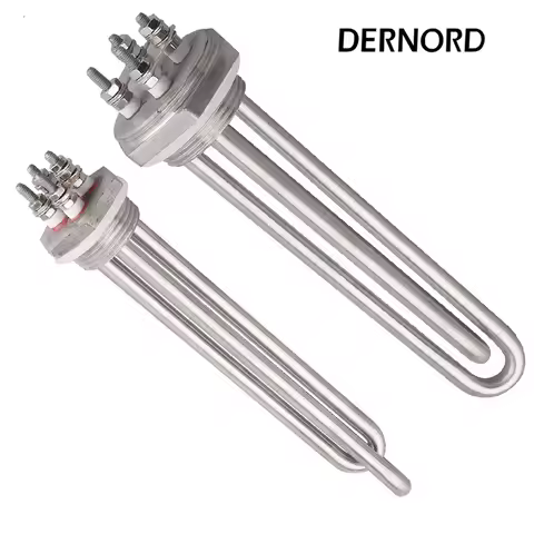 DERNORD DC 12V Heating Element Tubular Electrical Immersion Heater100w 200w 300w 600w DN32 DN25 Sola