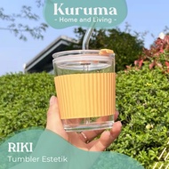 Kuruma RIKI Drink Bottle Tumbler Aesthetic Office Transparent Water Starbucks Coffee Cup Aesthetic Minimalist Coffee And Tea Water Bottle Takeaway Clear Cup