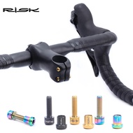 RISK M5x18mm Bicycle Titanium Stem Screws Bolt Nut Kits for MTB Mountain Road Bike Carbon Stem Handlebar Ultralight Stem Screws