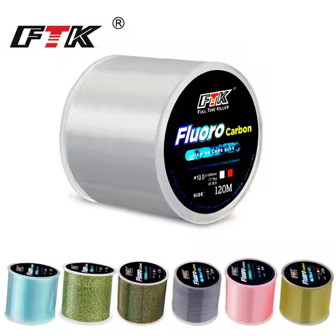 FTK 120m Super Strong Lnvisib Fish Line Speckle Carp Fluorocarbon Fishing Line 3D Monofilament 4.13L