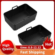 2PCS Air Fryer Silicone Liners for Ninjia DZ071 DZ550 Dual Air Fryer Reusable Non-Stick Air Fryer Ba