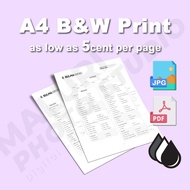A4 Black & White Document Printing~ NO MINIMUM PRINT ~ AS LOW AS 5 CENT PER PAGE