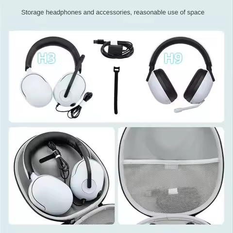 T06C-Headphone Holder Shock Absorption Anti-Drop Hard EVA BTravel Carrying Bag for Sony INZONE H3 H7