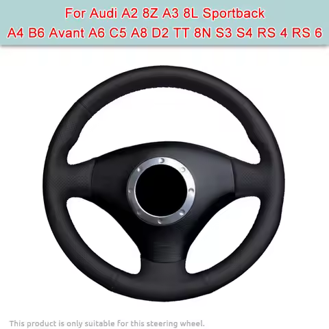DIY Artificial Leather Steering Wheel Cover For Audi A2 8Z A3 8L Sportback A4 B6 Avant A6 C5 A8 D2 T