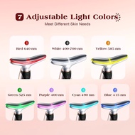 Pedete Facial Massager, Terapi Cahaya Merah 7 Warna untuk Muka dan Leher, Peranti Pengangkat Muka de