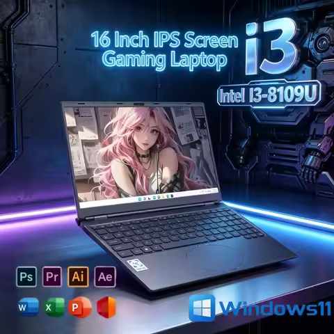 Gaming Laptop Intel I3-8109U Up To 3.6GHz 16 Inch IPS Screen Notebook 16GB DDR4 128G-1TB SSD Win11 P