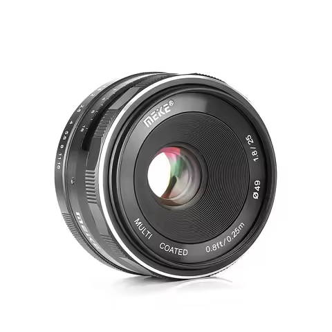 Meike 25mm F1.8 Large Aperture Manual Focus Prime Fixed Lens for Olympus Lumix Micro 4/3 G7 GX85 GX9