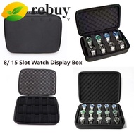 REBUY Watch Storage Box, Hard Shell 8/ 15 Slot Watch Display Box, Case Box Anti Scratching Shockproo