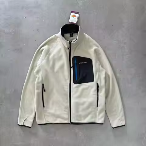 Chest Big Zipper Pocket MONTBELL Polar Fleece Zip Up Jacket Tops Men Women High Quality Loose Casual