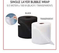 Single Layer Bubble Wrap Clear/Black 50cm x 100m / 33cm x 100cm / 25cm x 100cm Double Layer Bubble W
