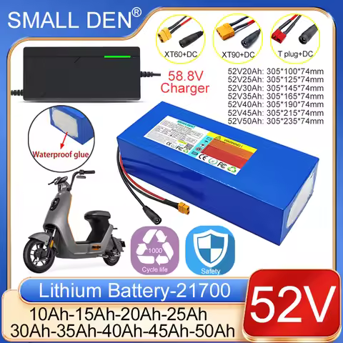 52V 10Ah 15Ah 20Ah 25Ah 30Ah 35Ah 40Ah 45Ah 50Ah 21700 Lithium battery pack With BMS For E-scooter m