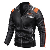 Eropah dan Amerika Musim Gugur Musim Sejuk Baru Jaket Kulit PU Lumba Motosikal Jaket Perca Jaket Kul