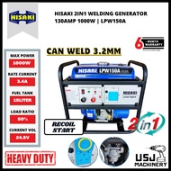 HISAKI 2in1 1000Watt Gasoline Welding/Welder Generator 130Amp LPW150A - Can Weld 3.2MM Electrode - 6