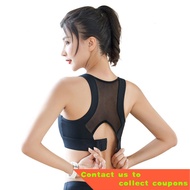 Sport Fitness Bra Woman Push Up Wirefree Adjustable Buckle Mesh Splice Breathable Nylon Gym Yoga Running Underwear Sport