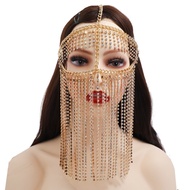 Cadar Cleopatra Emas Cadar Rantai Arabian Belly Dance Headpiece Rumbai Hiasan Kening