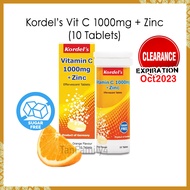 [Clearance] Kordel's Vitamin C 1000mg + Zinc (10 Tablets) Effervescent Sugar Free Orange
