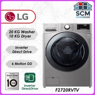 LG 20/10kg Front Load Washer Dryer F2720RVTV 2 In 1 Washing Machine
