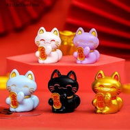 [AttractiveFine] 1pc Cute Cartoon Lucky Cat Exquisite Resin Ornament Small Gift Crafts Miniatures Figurines For Home Desktop Ornament Att