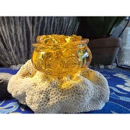 Crystal Ju Bao Pen Treasure Basin with Golden Ingots (Yuan Bao)