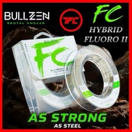 BULLZEN FC Hybrid Fluoro II Leader Fluorocarbon 80% 50M Line Tali Perambut Pancing Shock Carbon