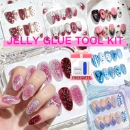 Exquisite Ladies Wearing nails French Strobe Cat's Eye Fake nails Christmas Atmosphere nails Free Je