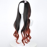 Nezuko Cosplay Wig Cosplay Curly Black Orange Gradient Wig Cosplay Heat Resistant Synthetic Wigs