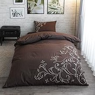 Merry Night IN25051-93 Duvet Cover Inico (Inico) "Clair" Brown, Single Long, Approx. 59.1 x 82.7 inc