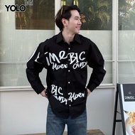 YOLO เสื้อคอปกแฟชั่น OVERSIZE เสื้อคอปกเวอร์ไซส์ แนวสตรีท 683